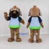 Custom Brown Blue and Green Dog Mascot Costume Adult Full Body Suit for Children's Events