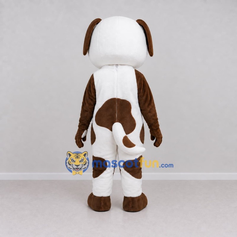 Custom White and Brown Dog Mascot Costume Adult Full Body Suit for Pet Events Custom White and Brown Dog Mascot Costume Adult Full Body Suit for Pet Events