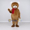 Custom Brown and Red Teddy Bear Mascot Costume Adult Full Body Suit for Winter Events Custom Brown and Red Teddy Bear Mascot Costume Adult Full Body Suit for Winter Events