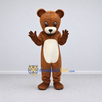 Custom Brown and Cream Teddy Bear Mascot Costume Adult Full Body Suit for Children's Events