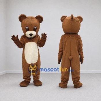 Custom Brown and Cream Teddy Bear Mascot Costume Adult Full Body Suit for Children's Events