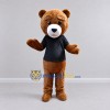 Custom Brown and Black Teddy Bear Mascot Costume Adult Full Body Suit for School Events Custom Brown and Black Teddy Bear Mascot Costume Adult Full Body Suit for School Events