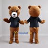 Custom Brown and Black Teddy Bear Mascot Costume Adult Full Body Suit for School Events Custom Brown and Black Teddy Bear Mascot Costume Adult Full Body Suit for School Events