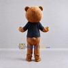 Custom Brown and Black Teddy Bear Mascot Costume Adult Full Body Suit for School Events Custom Brown and Black Teddy Bear Mascot Costume Adult Full Body Suit for School Events
