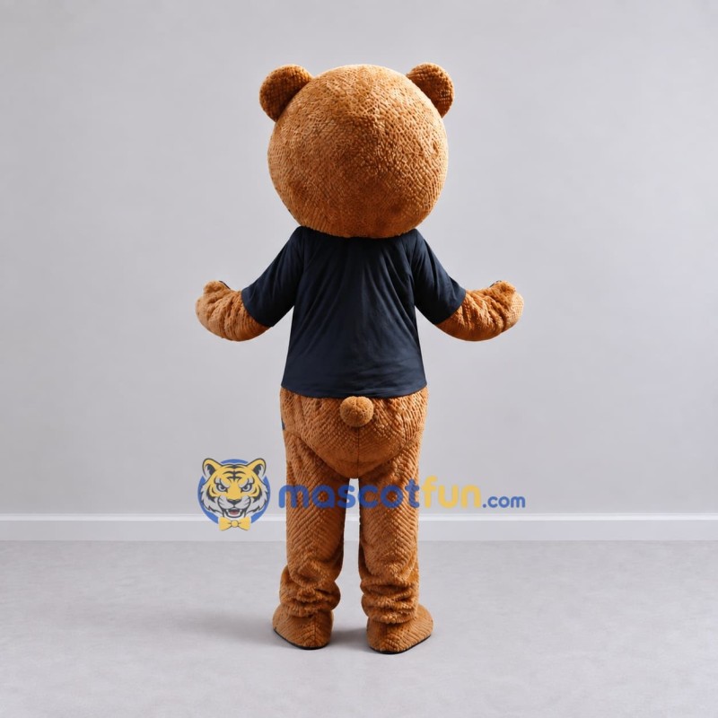 Custom Brown and Black Teddy Bear Mascot Costume Adult Full Body Suit for School Events Custom Brown and Black Teddy Bear Mascot Costume Adult Full Body Suit for School Events