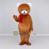 Custom Brown and Red Teddy Bear Mascot Costume Adult Full Body Suit for Winter Events Custom Brown and Red Teddy Bear Mascot Costume Adult Full Body Suit for Winter Events