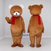 Custom Brown and Red Teddy Bear Mascot Costume Adult Full Body Suit for Winter Events Custom Brown and Red Teddy Bear Mascot Costume Adult Full Body Suit for Winter Events