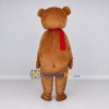 Custom Brown and Red Teddy Bear Mascot Costume Adult Full Body Suit for Winter Events Custom Brown and Red Teddy Bear Mascot Costume Adult Full Body Suit for Winter Events