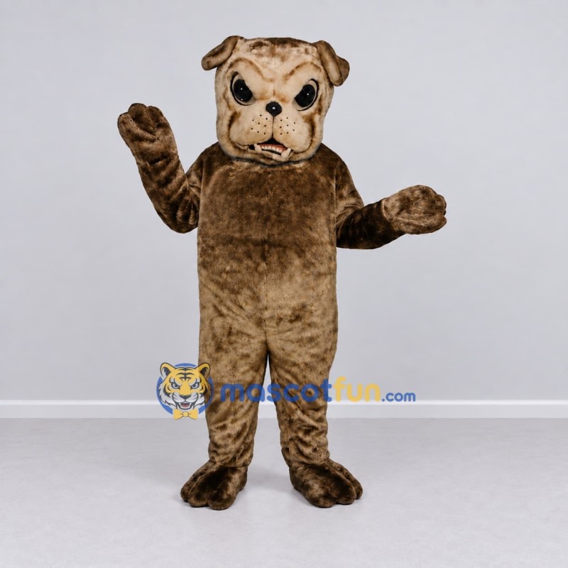 Custom Olive Brown Bulldog Mascot Costume Adult Full Body Suit for Sports Events Custom Olive Brown Bulldog Mascot Costume Adult Full Body Suit for Sports Events