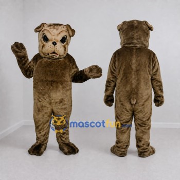 Custom Olive Brown Bulldog Mascot Costume Adult Full Body Suit for Sports Events