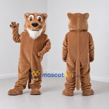 Custom Tan and White Wildcat Mascot Costume Adult Full Body Suit for Wildlife Events