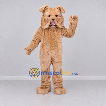 Custom Beige Bulldog Mascot Costume Adult Full Body Suit for Sports Events Custom Beige Bulldog Mascot Costume Adult Full Body Suit for Sports Events