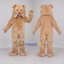 Custom Beige Bulldog Mascot Costume Adult Full Body Suit for Sports Events