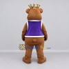 Custom Brown Purple and Gold King Bear Mascot Costume Adult Full Body Suit for Themed Events