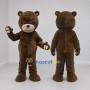 Custom Dark Brown and Cream Teddy Bear Mascot Costume Adult Full Body Suit for Children's Events
