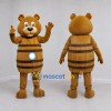 Custom Golden Brown Barrel Bear Mascot Costume Adult Full Body Suit for Themed Events