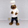 Custom Brown White and Black Chef Dog Mascot Costume Adult Full Body Suit for Food Festivals
