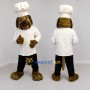 Custom Brown White and Black Chef Dog Mascot Costume Adult Full Body Suit for Food Festivals