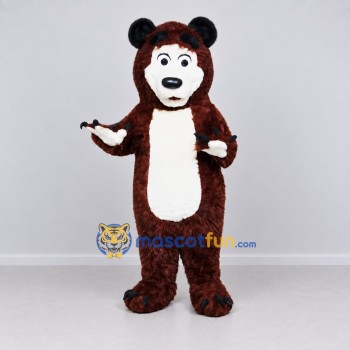 Custom Brown and White Bear Mascot Costume Adult Full Body Suit for Children's Events
