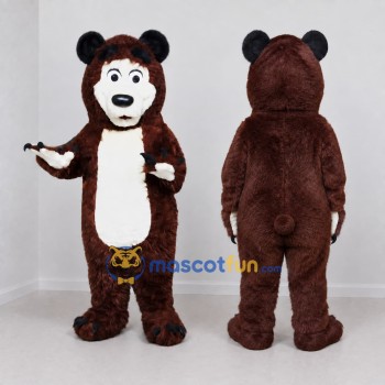 Custom Brown and White Bear Mascot Costume Adult Full Body Suit for Children's Events