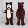 Custom Brown and White Bear Mascot Costume Adult Full Body Suit for Children's Events