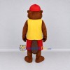 Custom Brown Yellow and Red Beaver Mascot Costume Adult Full Body Suit for School Events
