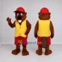 Custom Brown Yellow and Red Beaver Mascot Costume Adult Full Body Suit for School Events