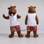 Custom Brown White and Red Beaver Mascot Costume Adult Full Body Suit for Summer Events