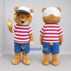 Custom Tan Red White and Blue Bear Mascot Costume Adult Full Body Suit for Summer Events Custom Tan Red White and Blue Bear Mascot Costume Adult Full Body Suit for Summer Events