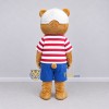 Custom Tan Red White and Blue Bear Mascot Costume Adult Full Body Suit for Summer Events Custom Tan Red White and Blue Bear Mascot Costume Adult Full Body Suit for Summer Events