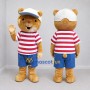 Custom Tan Red White and Blue Bear Mascot Costume Adult Full Body Suit for Summer Events