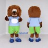 Custom Brown Blue and Green Lion Mascot Costume Adult Full Body Suit for Children's Events