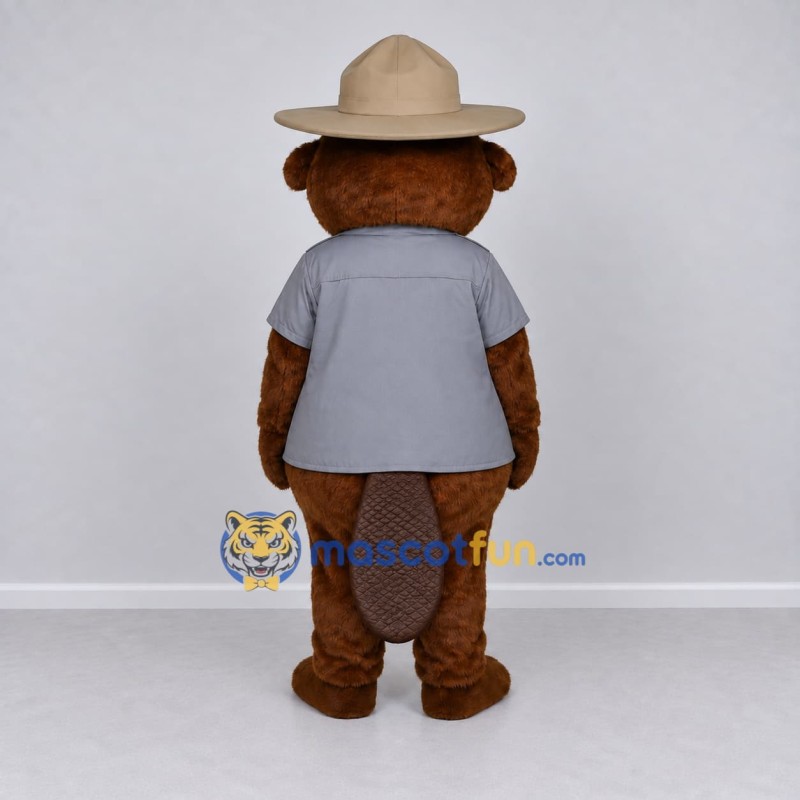 Custom Brown and Gray Ranger Beaver Mascot Costume Adult Full Body Suit for Nature Events Custom Brown and Gray Ranger Beaver Mascot Costume Adult Full Body Suit for Nature Events