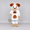 Custom White and Brown Dog Mascot Costume Adult Full Body Suit for Pet Events Custom White and Brown Dog Mascot Costume Adult Full Body Suit for Pet Events
