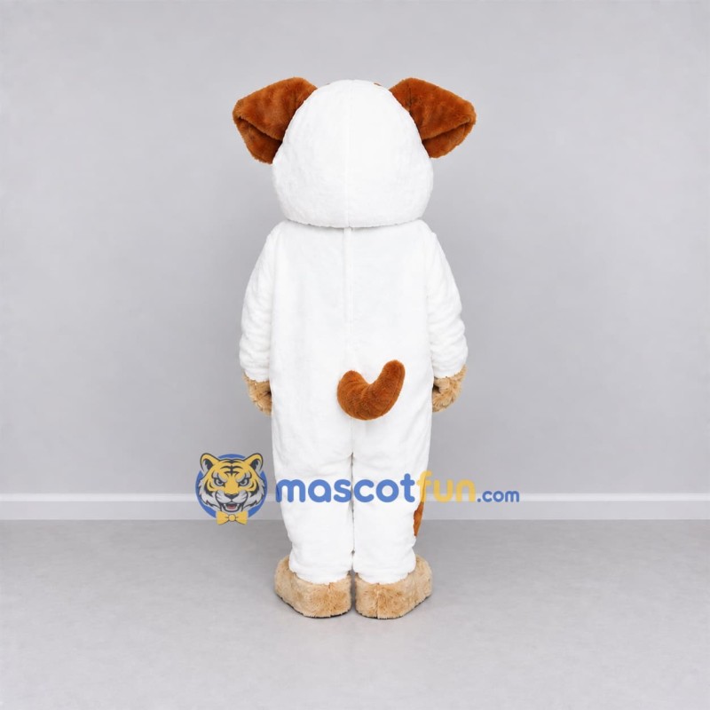 Custom White and Brown Dog Mascot Costume Adult Full Body Suit for Pet Events Custom White and Brown Dog Mascot Costume Adult Full Body Suit for Pet Events