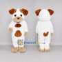 Custom White and Brown Dog Mascot Costume Adult Full Body Suit for Pet Events