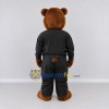 Custom Brown and Black Uniformed Bear Mascot Costume Adult Full Body Suit for Community Events Custom Brown and Black Uniformed Bear Mascot Costume Adult Full Body Suit for Community Events