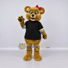 Custom Golden Tan Black and Red Bear Mascot Costume Adult Full Body Suit for School Events Custom Golden Tan Black and Red Bear Mascot Costume Adult Full Body Suit for School Events