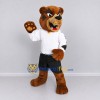 Custom Brown White and Black Bulldog Mascot Costume Adult Full Body Suit for Sports Events