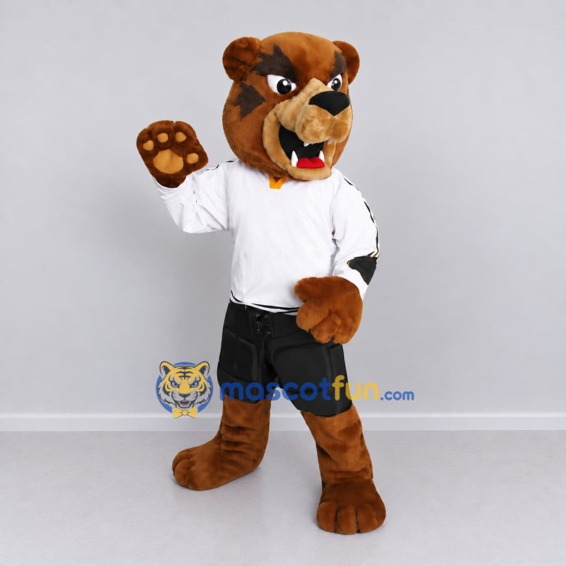 Custom Brown White and Black Bulldog Mascot Costume Adult Full Body Suit for Sports Events