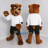 Custom Brown White and Black Bulldog Mascot Costume Adult Full Body Suit for Sports Events