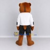 Custom Brown White and Black Bulldog Mascot Costume Adult Full Body Suit for Sports Events