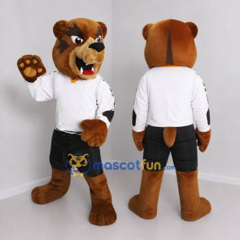 Custom Brown White and Black Bulldog Mascot Costume Adult Full Body Suit for Sports Events
