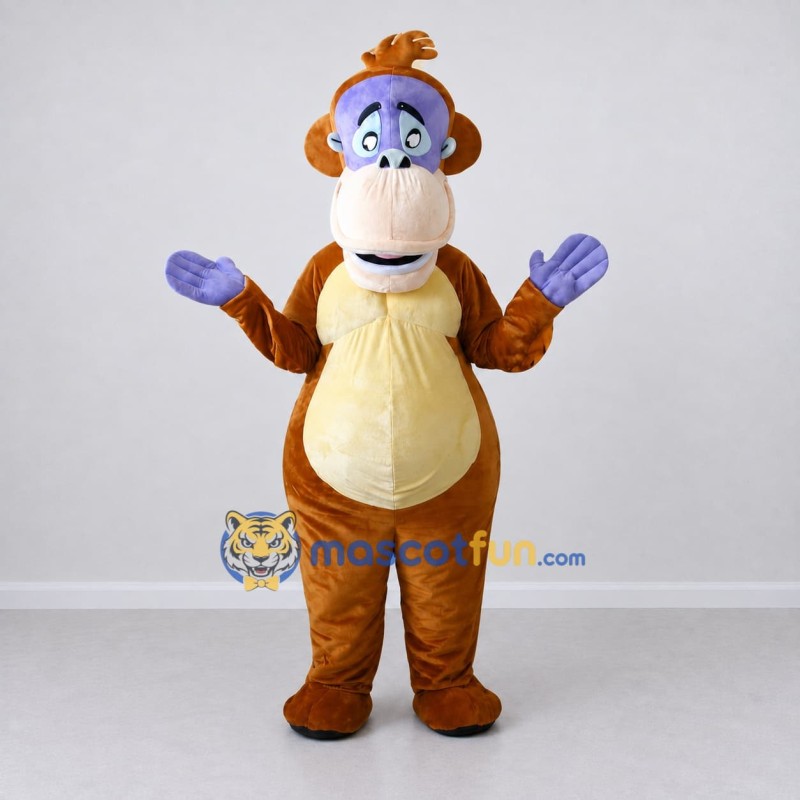 Custom Orange Brown and Purple Monkey Mascot Costume Adult Full Body Suit for Jungle Events Custom Orange Brown and Purple Monkey Mascot Costume Adult Full Body Suit for Jungle Events