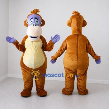 Custom Orange Brown and Purple Monkey Mascot Costume Adult Full Body Suit for Jungle Events