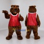 Custom Brown and Red Bear Mascot Costume Adult Full Body Suit for Sports Events