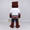 Custom Burgundy White and Black Hockey Bear Mascot Costume Adult Full Body Suit for Sports Events Custom Burgundy White and Black Hockey Bear Mascot Costume Adult Full Body Suit for Sports Events