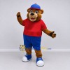 Custom Brown Red and Blue Bear Mascot Costume Adult Full Body Suit for School Events