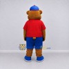 Custom Brown Red and Blue Bear Mascot Costume Adult Full Body Suit for School Events