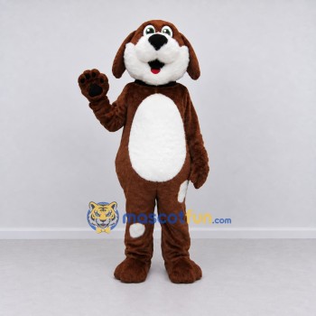 Custom Brown and White Dog Mascot Costume Adult Full Body Suit for Pet Events Custom Brown and White Dog Mascot Costume Adult Full Body Suit for Pet Events